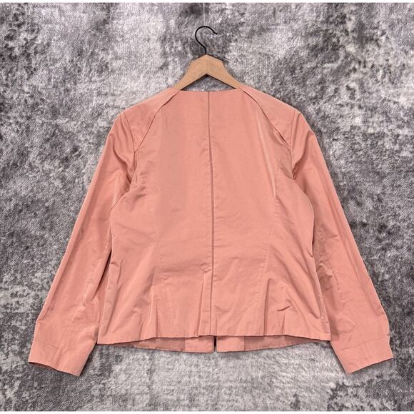 Lafayette 148 Jacket 14 Womens Pink Full Zip Collarless Modern - Picture 3 of 8